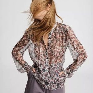 Rag & Bone sheer floral blouse, size M